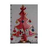 Red christmas tree with 4 pieces of branches