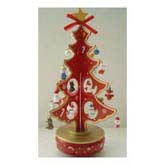 Red solid christmas tree with music box