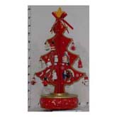 Red solid christmas tree with music box