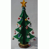 Christmas tree with small ornaments and a yellow star on top