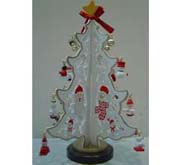 White solid christmas tree with santa clause