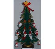 Christmas tree with santa clauses